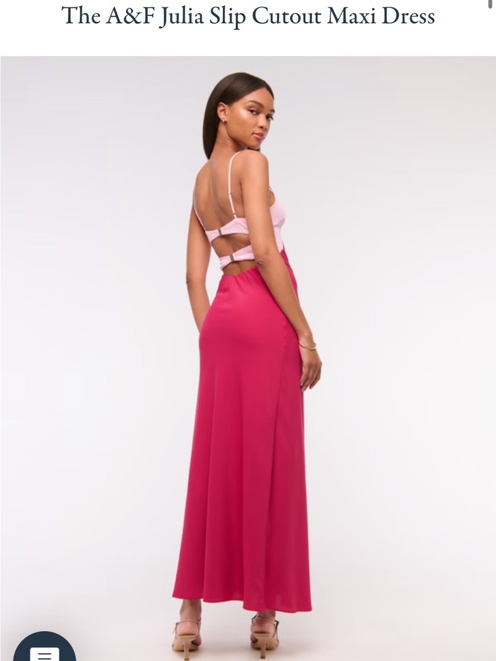 XLT Abercrombie & Fitch Julia Slip Cutout Maxi dress in magenta - Picture 2 of 7